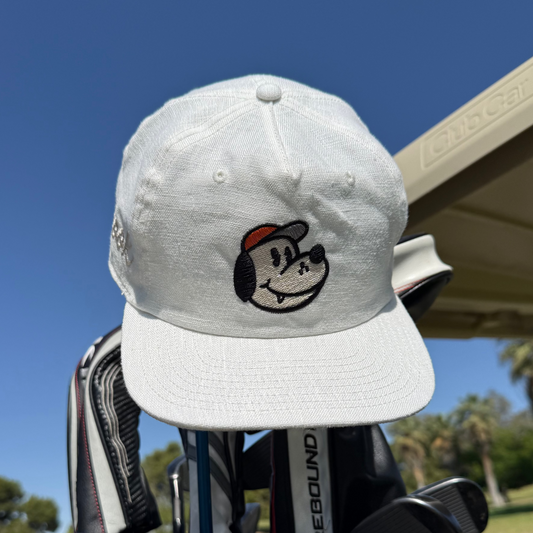 White Cap with Cartoon Character